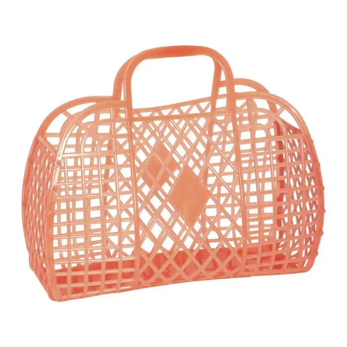 Sun Jellies Retro Basket H 35 x B 30 x D 14 cm - 100% Genanvendeligt plastik - Neon Orange