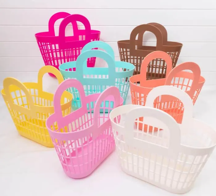 Sun Jellies Rosie Basket H 30,5 x B 17 x D 33 cm - 100% Genanvendeligt plastik - Yellow