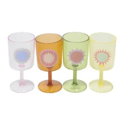 Sunnylife Rio Sun Vinglas - 4stk. 25 cl - Plastik - Multifarvet