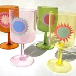 Sunnylife Rio Sun Vinglas - 4stk. 25 cl - Plastik - Multifarvet