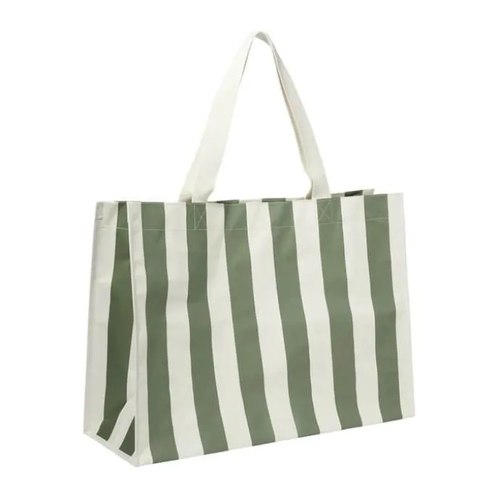 Sunnylife XL Strandtaske - The Vacay H 43 x B 22 x L 58 cm - Polyester - Grøn/hvid