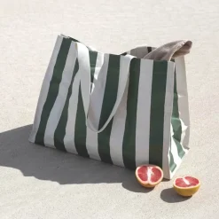 Sunnylife XL Strandtaske - The Vacay H 43 x B 22 x L 58 cm - Polyester - Grøn/hvid