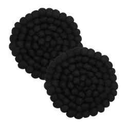 Svanefors Nisha Bordskåner - 2 stk. Ø 20 cm - Uld - Sort