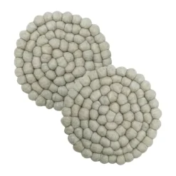 Svanefors Nisha Bordskåner - 2 stk. Ø 20 cm - Uld - Offwhite