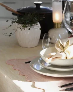 Svanefors Sabina Mundserviet B 45 x L 45 cm - bomuld - Beige/gul