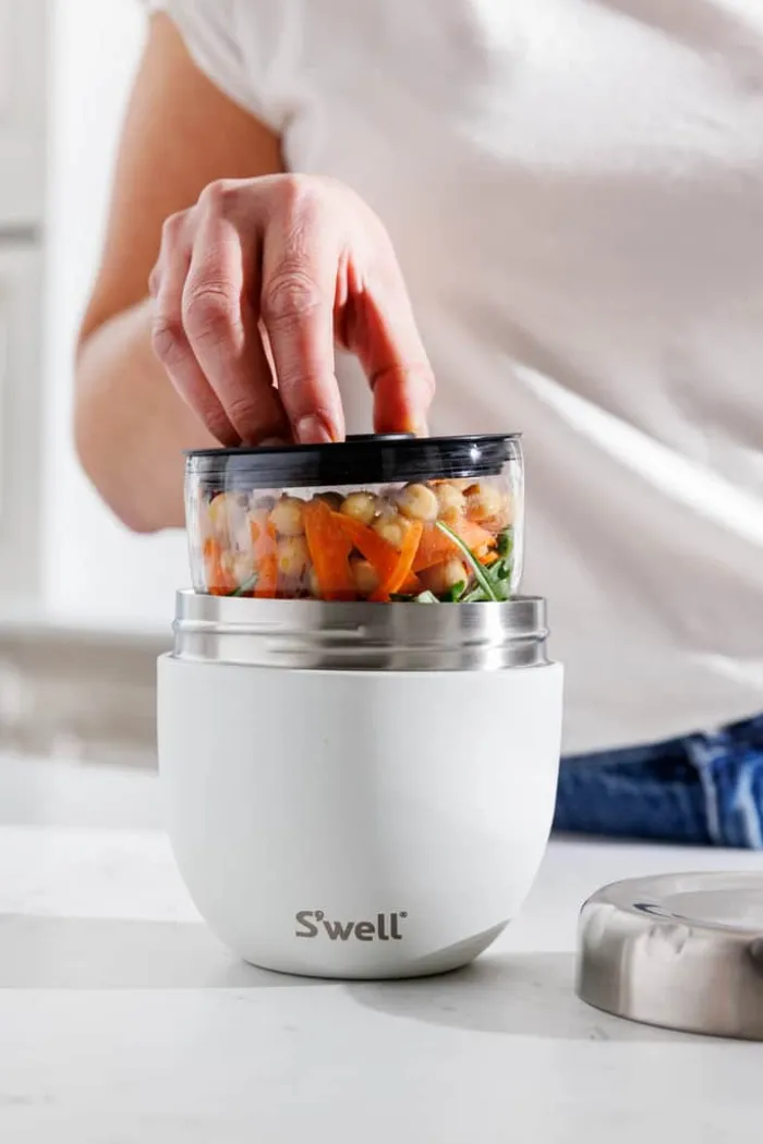 S'well 2-i-1 Madbeholder 636 ml - Rustfrit stål - Moonstone