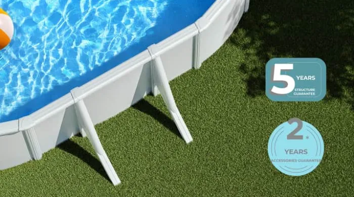 Swim & Fun Fritstående Pool H 120 x B 375 x L 730 cm - Kan rumme ca. 25.000 liter - Hvid