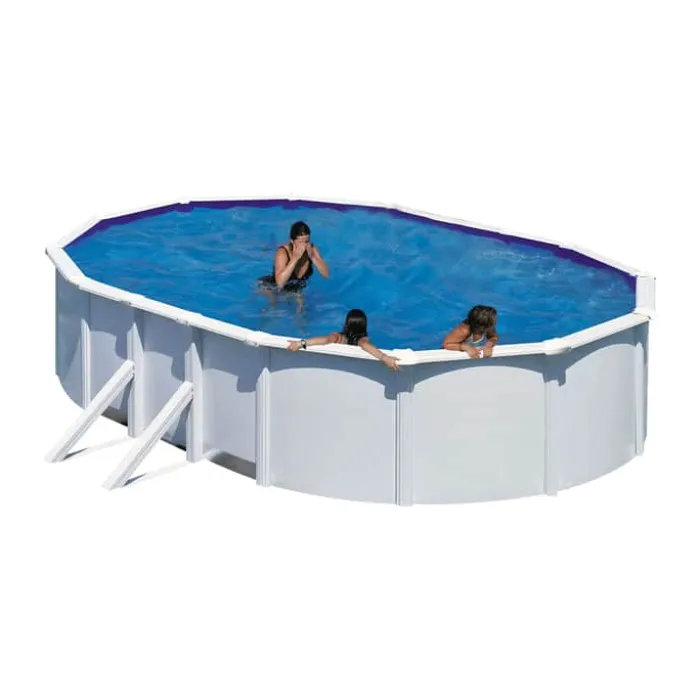 Swim & Fun Fritstående Pool H 120 x B 375 x L 610 cm - Kan rumme ca. 20.000 liter - Hvid