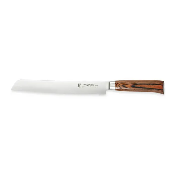 Tamahagane SAN Brødkniv L 23 cm - Rustfrit stål - Brun/stål