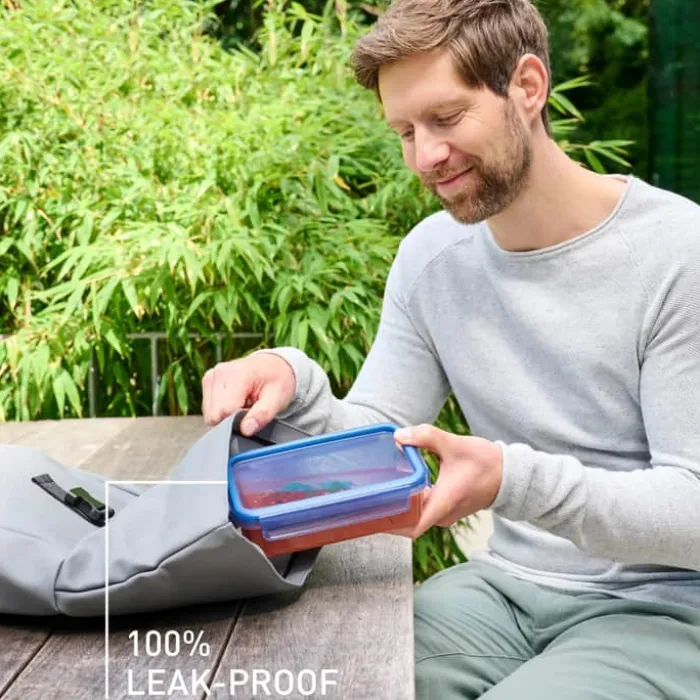 Tefal Masterseal Eco Opbevaringssæt - 6 dele 0,55/1/2,2 liter - Plastik - Klar/blå