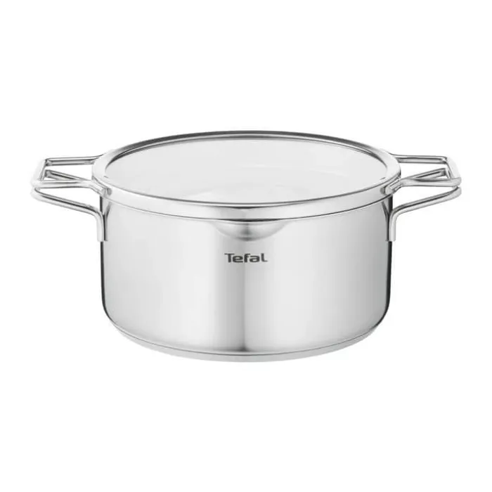 Tefal Nordica Gryde m. glaslåg 4,8 liter - Rustfrit stål