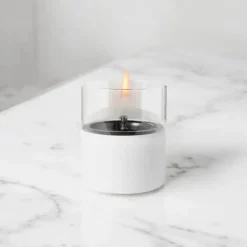 TenderFlame Bordlanternesæt - 2 dele Ø 10 x H 11,5 cm/300 ml - Glas - Hvid