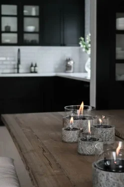 TenderFlame Slate Lanterne Ø 10,8 x H 9 cm -Keramik/glas/stål - Grå