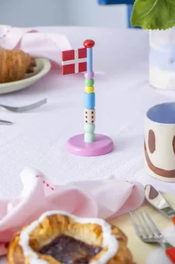 The Clay Play Bordflag - Fun H 14 cm - Træ - Multifarvet