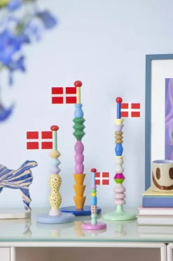 The Clay Play Bordflag - Fun H 14 cm - Træ - Multifarvet
