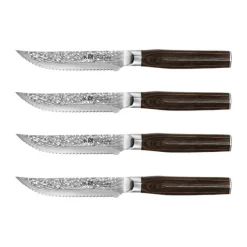 THE CUSTOM CHEF™ Cuisine::pro Damashiro EMPEROR Steakknivssæt - 4 dele L 11,5 cm - Rustfrit stål - Stål