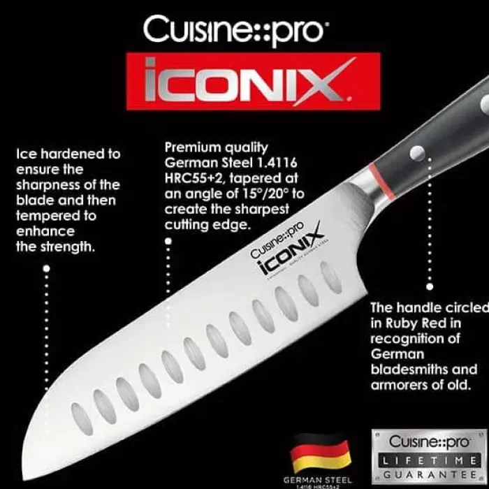 THE CUSTOM CHEF™ Cuisine::pro iconiX™ Santokukniv L 12,5 cm - Rustfrit stål