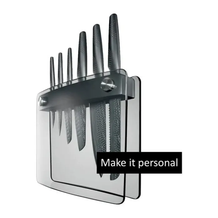 THE CUSTOM CHEF™ Cuisine::pro iD3 BLACK SAMURAI™ Sakai Knivblok - 7 dele 6 knive + knivblok - Rustfrit stål - Stål/sort