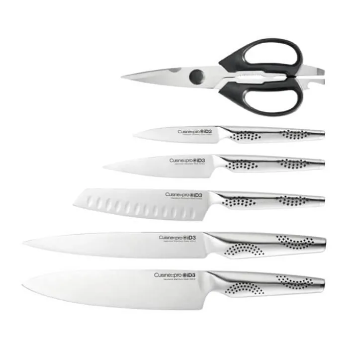 THE CUSTOM CHEF™ Cuisine::pro iD3® Tora Knivblok - 7 dele 6 knive + knivblok - Rustfrit stål - Stål