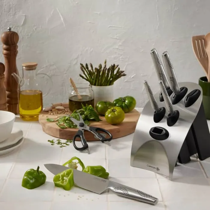 THE CUSTOM CHEF™ Cuisine::pro iD3® Tora Knivblok - 7 dele 6 knive + knivblok - Rustfrit stål - Stål