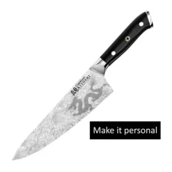 THE CUSTOM CHEF™ Cuisine::pro KIYOSHI™ Kokkekniv L 20 cm - Rustfrit stål - Stål/sort