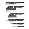 THE CUSTOM CHEF™ Cuisine::pro® Kuroi Kiba™ Knivblok - 7 dele L 17,5/14/15/18/12/9 cm - Japansk rustfrit stål/Pakkatræ - Sort