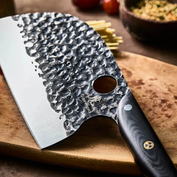 THE CUSTOM CHEF™ Cuisine::pro® Kuroi Kiba™ Knivblok - 7 dele L 17,5/14/15/18/12/9 cm - Japansk rustfrit stål/Pakkatræ - Sort