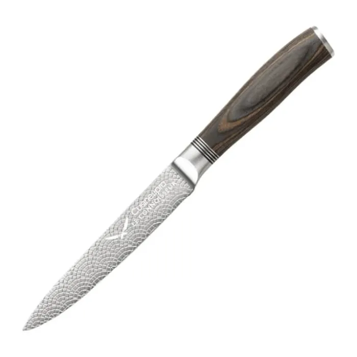THE CUSTOM CHEF™ Cuisine::pro Le Connoisseur Utilty Kniv L 12 cm - Rustfrit stål - Stål/brun