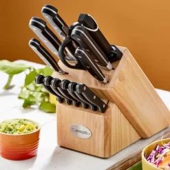 THE CUSTOM CHEF™ Cuisine::pro Sabre™ Knivblok - 14 dele 13 knive + knivblok - Rustfrit stål - Brun