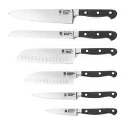 THE CUSTOM CHEF™ Cuisine::pro WOLFGANG STARKE™ Knivblok 6 knive + knivblok - Rustfrit stål - Brun/klar