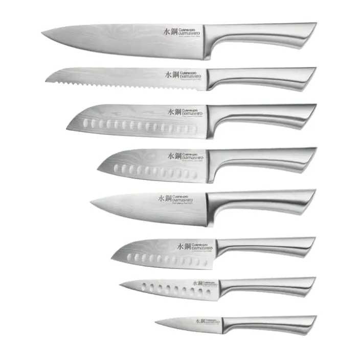 THE CUSTOM CHEF™ Damashiro Okada Knivblok - 9 dele B 9 x H 24,5 x L 42 cm - Japansk rustfrit stål
