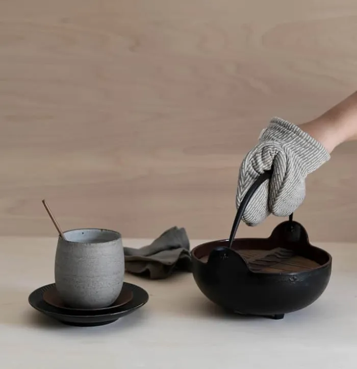 The Organic Company Ovnhandske - 2 stk. L 14 cm - Økologisk bomuld - Brun