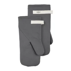 The Organic Company Ovnhandske - 2 stk. L 31 cm - Økologisk bomuld - Mørkegrå