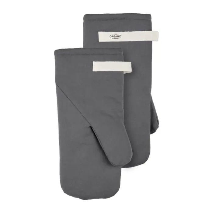 The Organic Company Ovnhandske - 2 stk. L 31 cm - Økologisk bomuld - Mørkegrå