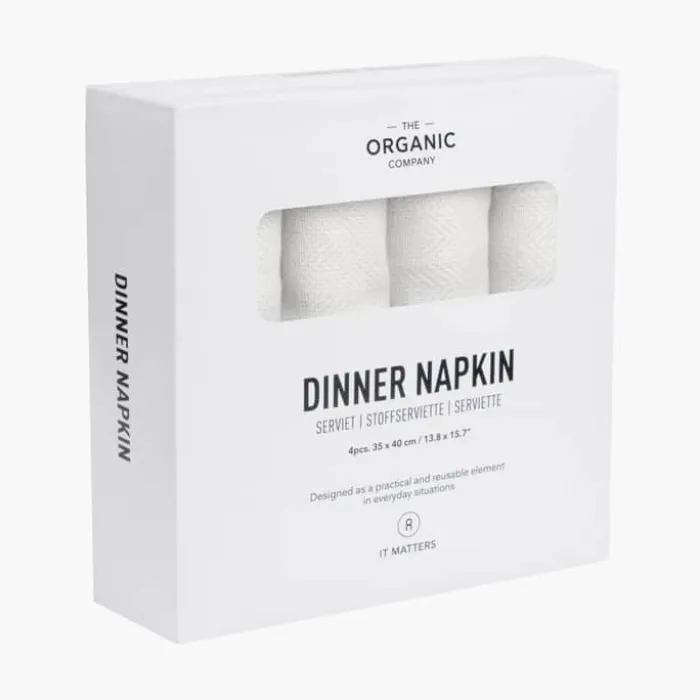 The Organic Company Stofserviet - 4 stk. B 35 x L 40 cm - Økologisk bomuld - Hvid