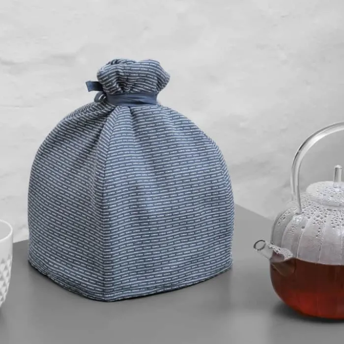 The Organic Company Tehætte B 30 x L 36 cm - Økologisk bomuld - Blå