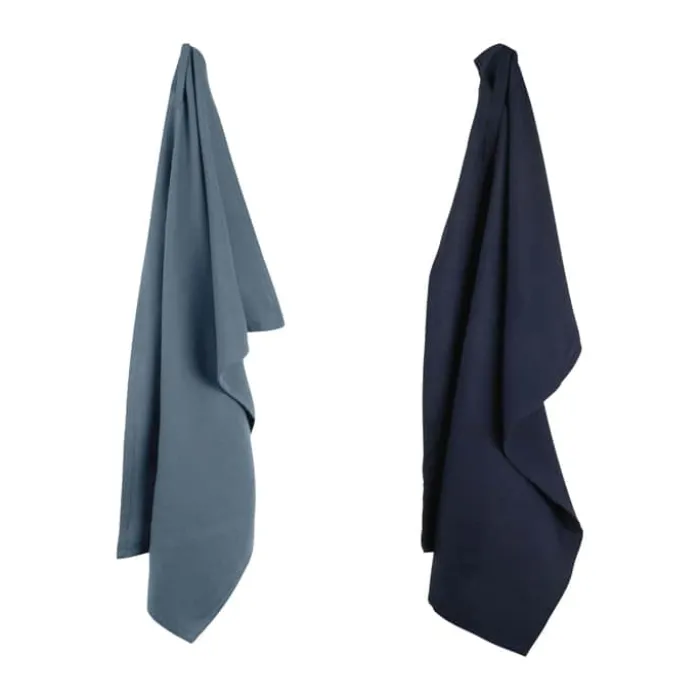 The Organic Company Viskestykke - 2 stk. B 53 x L 86 cm - Økologisk bomuld - Hav