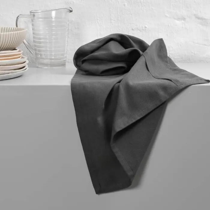 The Organic Company Viskestykke B 53 x L 86 cm - Økologisk bomuld - Mørkegrå