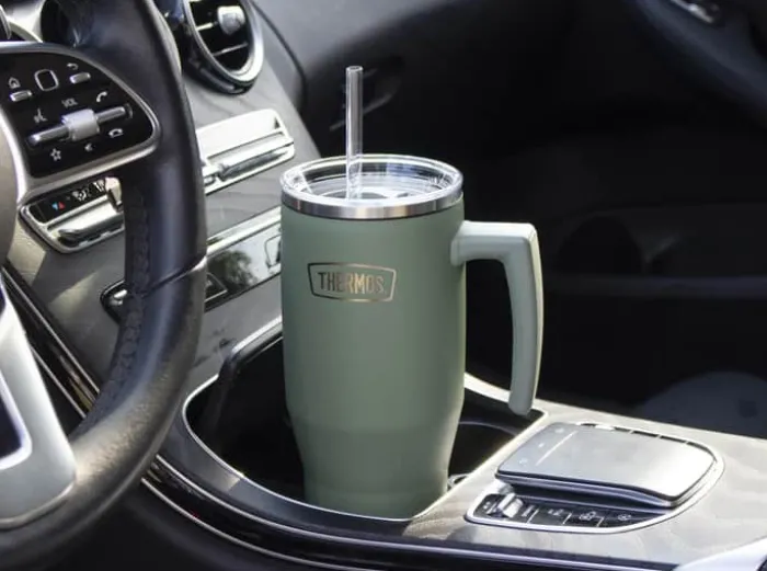 Thermos Termokrus m. hank 1,1 liter - Rustfrit stål - Grøn