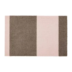 Tica Copenhagen Stripes Horisontal Gulvmåtte B 40 x L 60 cm - Polyamid/vinyl - Sand/rosa