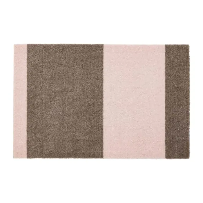 Tica Copenhagen Stripes Horisontal Gulvmåtte B 40 x L 60 cm - Polyamid/vinyl - Sand/rosa