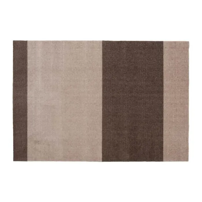Tica Copenhagen Stripes Horisontal Gulvtæppe B 90 x L 130 cm - Polyamid/vinyl - Sand/brun