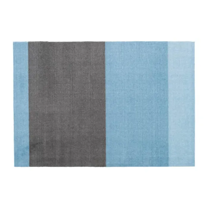 Tica Copenhagen Stripes Horisontal Gulvtæppe B 90 x L 130 cm - Polyamid/vinyl - Blå/grå