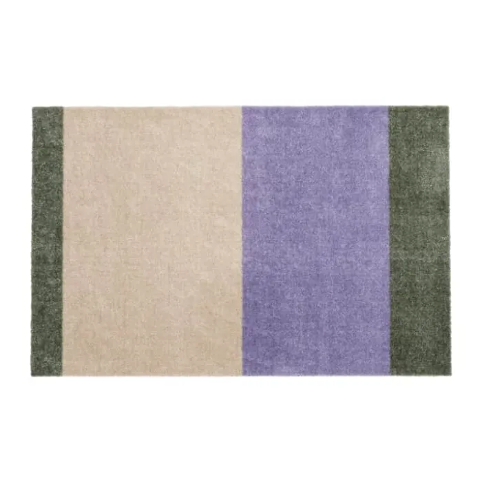 Tica Copenhagen Stripes Horisontal Gulvmåtte B 60 x L 90 cm - Polyamid/vinyl - Lilla/ivory/grøn