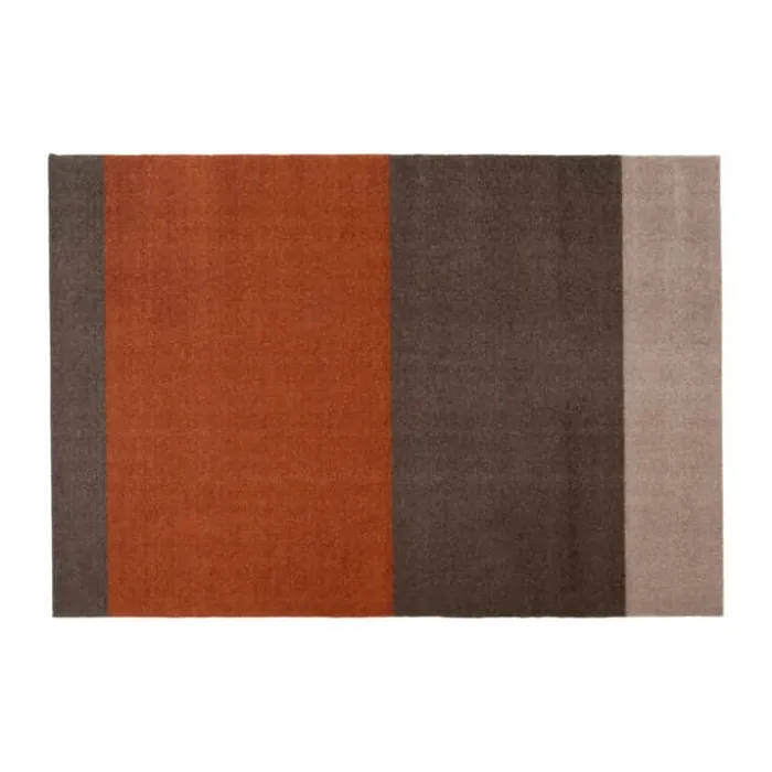 Tica Copenhagen Stripes Horisontal Gulvtæppe B 90 x L 130 cm - Polyamid/vinyl - Brun/terracotta/sand