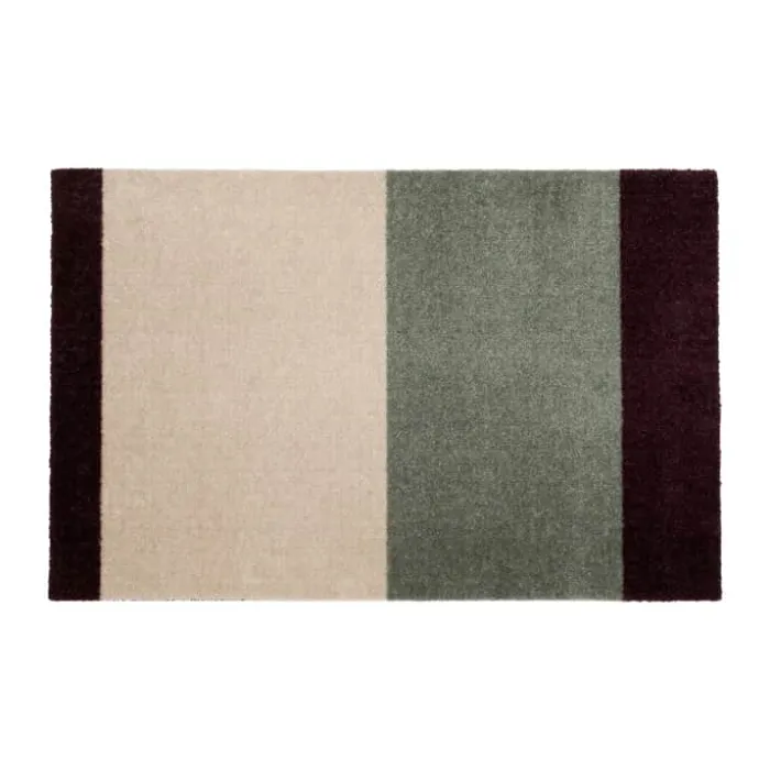 Tica Copenhagen Stripes Horisontal Gulvtæppe B 67 x L 120 cm - Polyamid/vinyl - Bordeaux/ivory/grøn