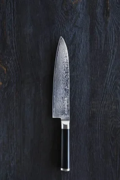 Timm Vladimir Kitchen Kokkekniv L 21 cm - Damaskusstål - Sort/sølvfarvet