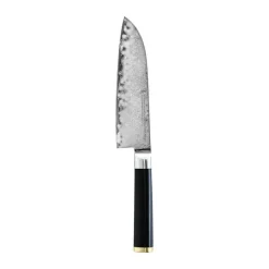 Timm Vladimir Kitchen Santokukniv L 18 cm -Damaskusstål/POM - Sort/messing