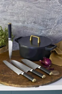 Timm Vladimir Kitchen Santokukniv L 18 cm -Damaskusstål/POM - Sort/messing
