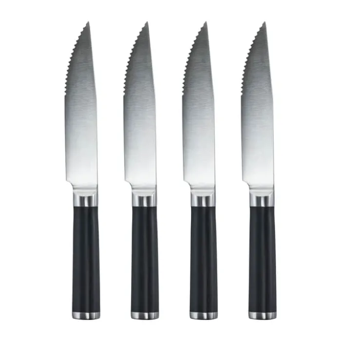 Timm Vladimir Kitchen Steakknive - 4 stk. L 25 cm - Rustfrit stål/plastik - Sort